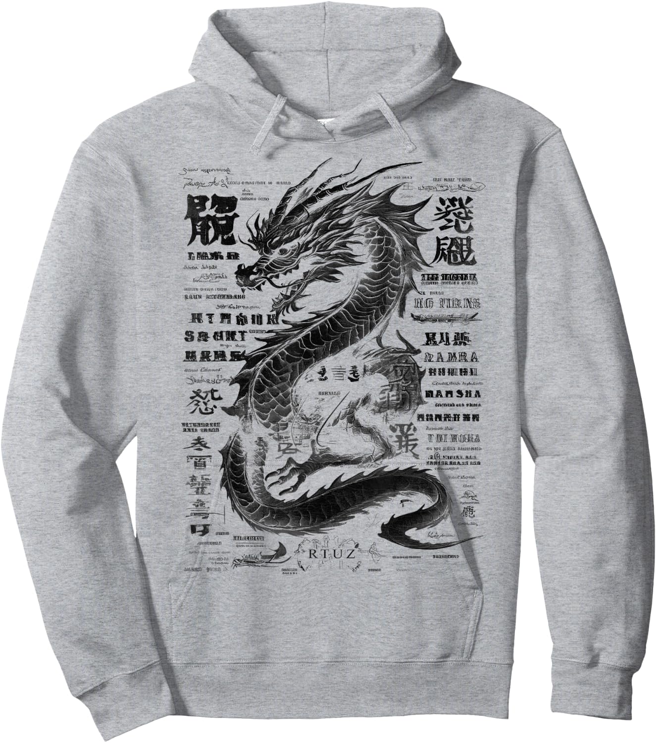 Drachen Streetwear Aesthetic Retro Mode Dragon Damen Herren Hoodie - Hoodie | Ash