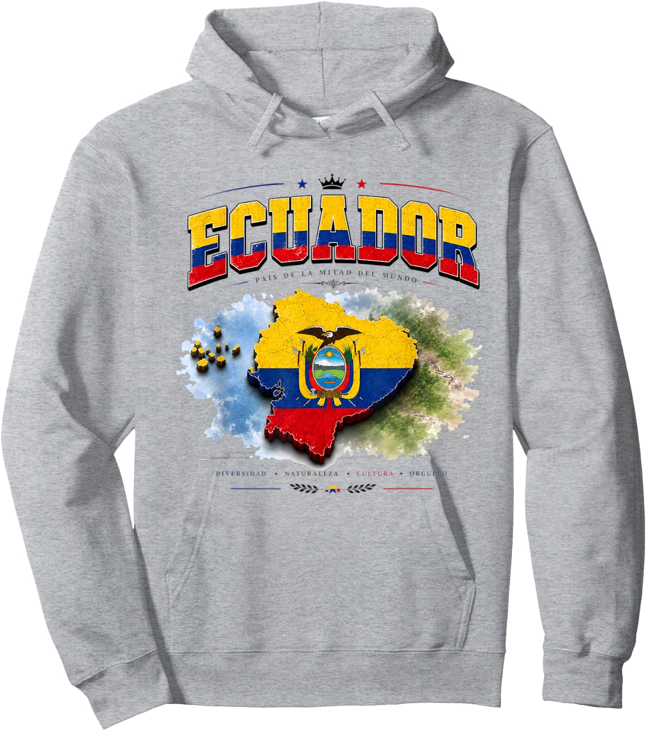 Ecuador Flagge , Ecuador , Ecuador Shirt für Damen Hoodie - Hoodie | Ash