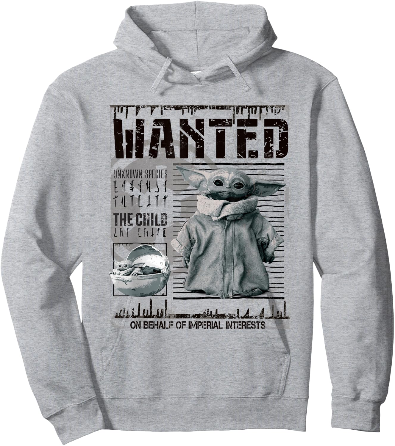 Star Wars Mandalorian Wanted The Child Hoodie - Hoodie | Ash