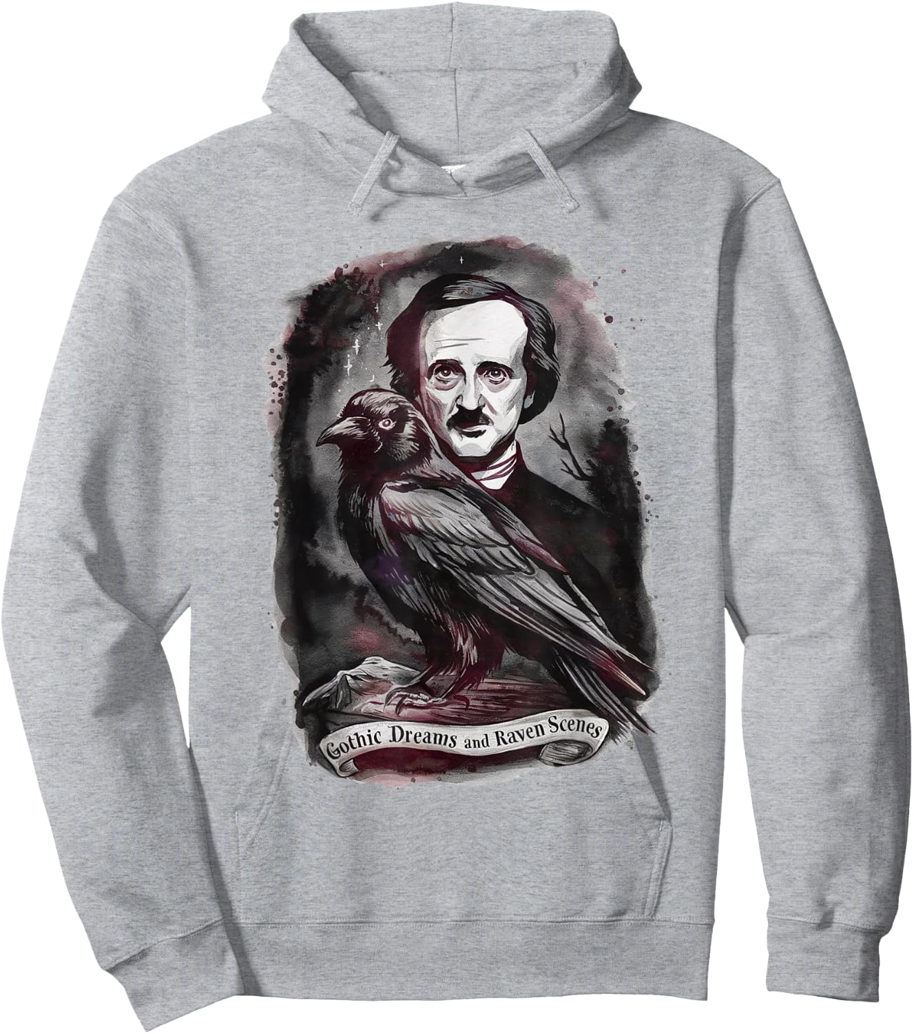 Edgar Allan Poe The Raven Nevermore Gothic Literature Poet Hoodie - Hoodie | Ash