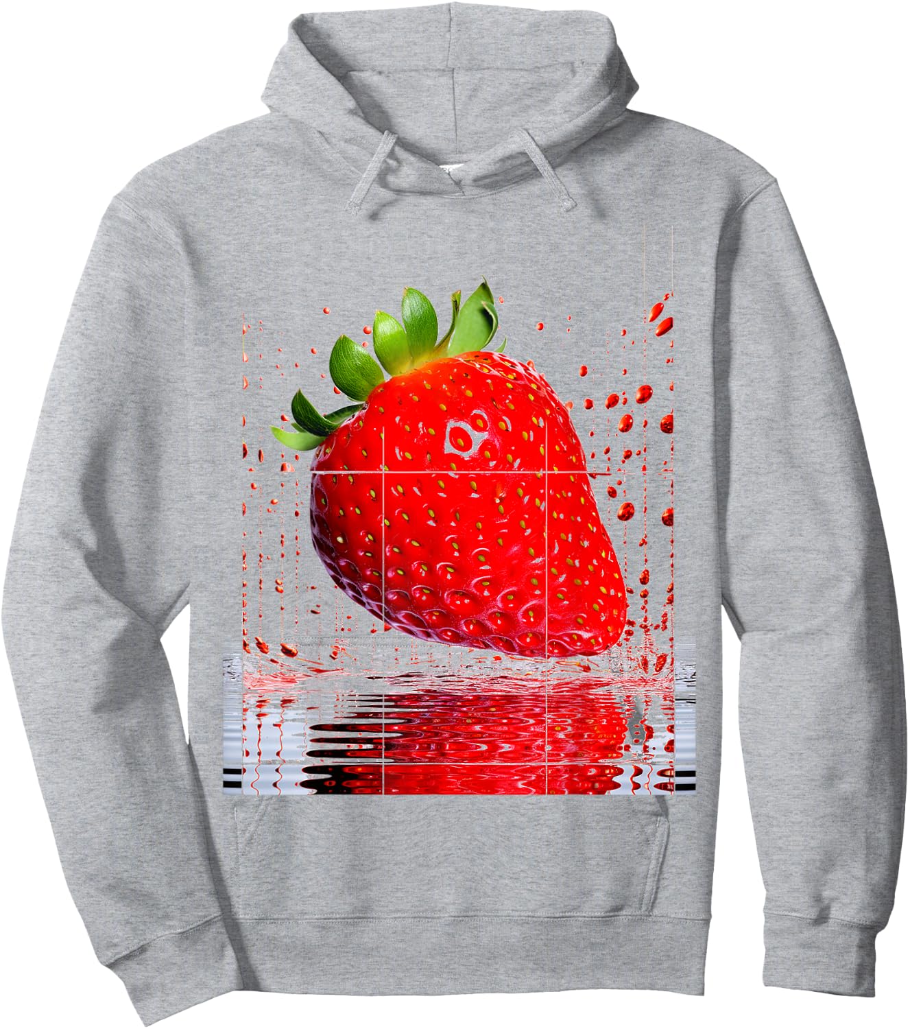 Abstract Painting Strawberry Fruit Strawberry , white, S Hoodie - Hoodie | Ash