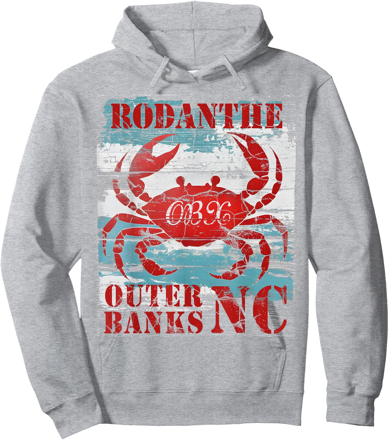 Rodanthe Outer Banks North Carolina Crab OBX Beach Lover Hoodie - Hoodie | Ash