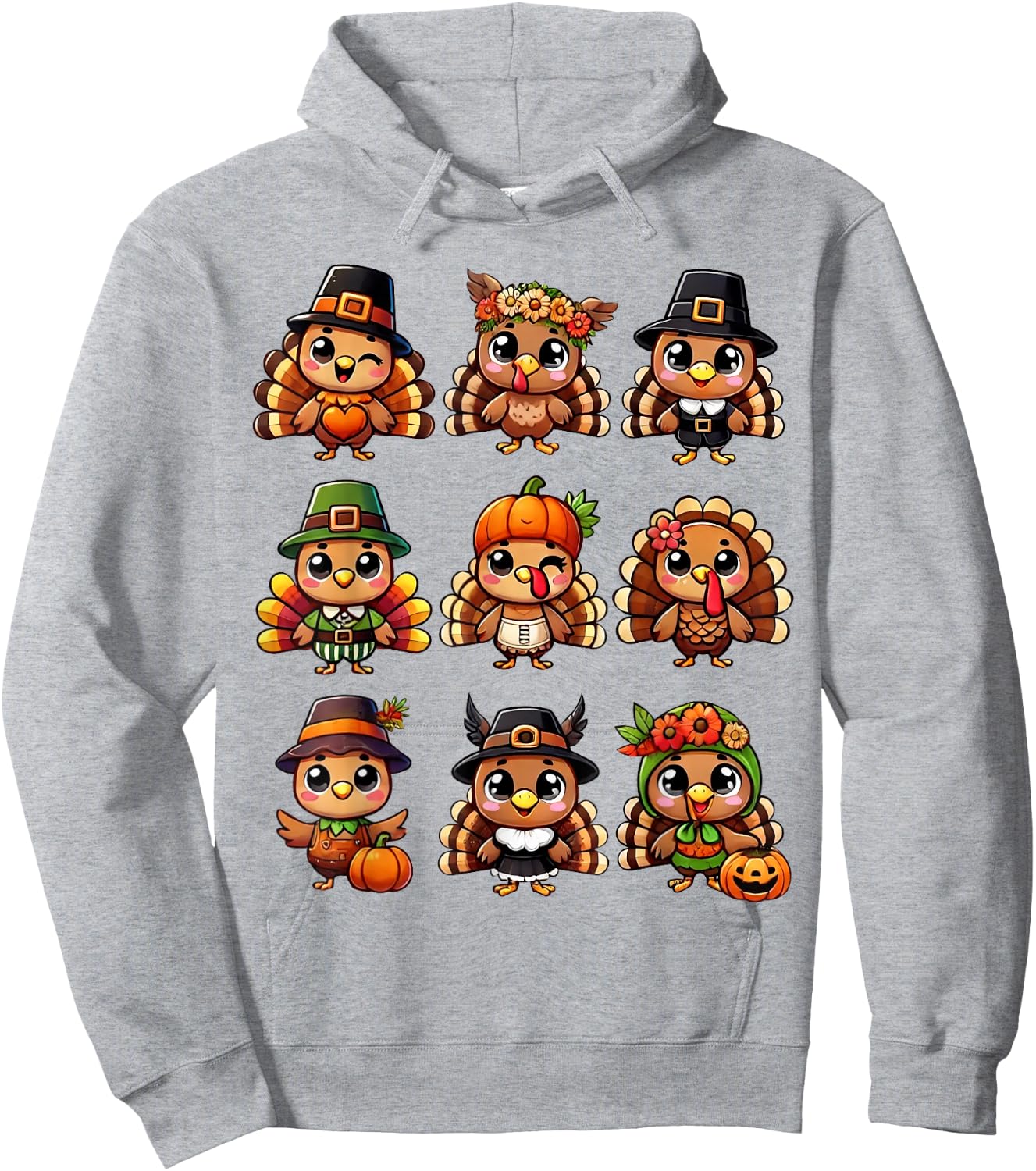 Cute Turkey Thanksgiving For Boys Girls Fall Season Turkey Hoodie - Hoodie | Ash
