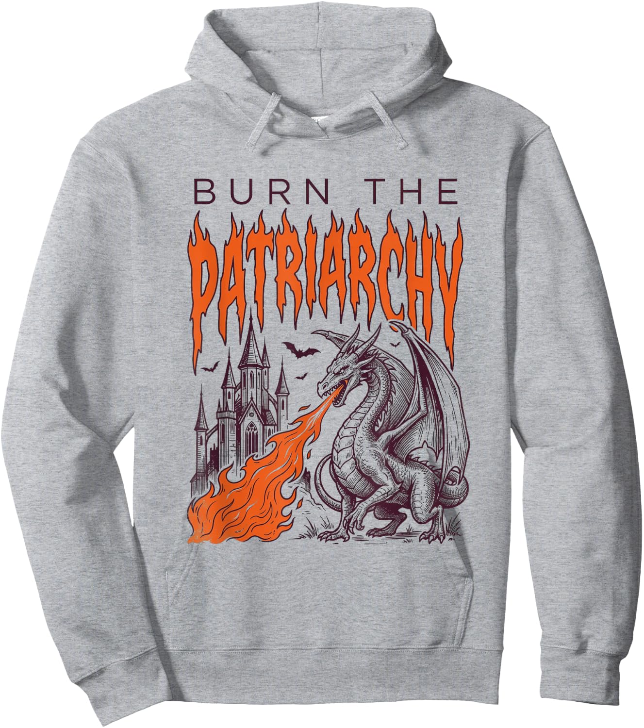 Burn The Patriarchy Feminist Girl Woman Dragon Funny Hoodie - Hoodie | Ash