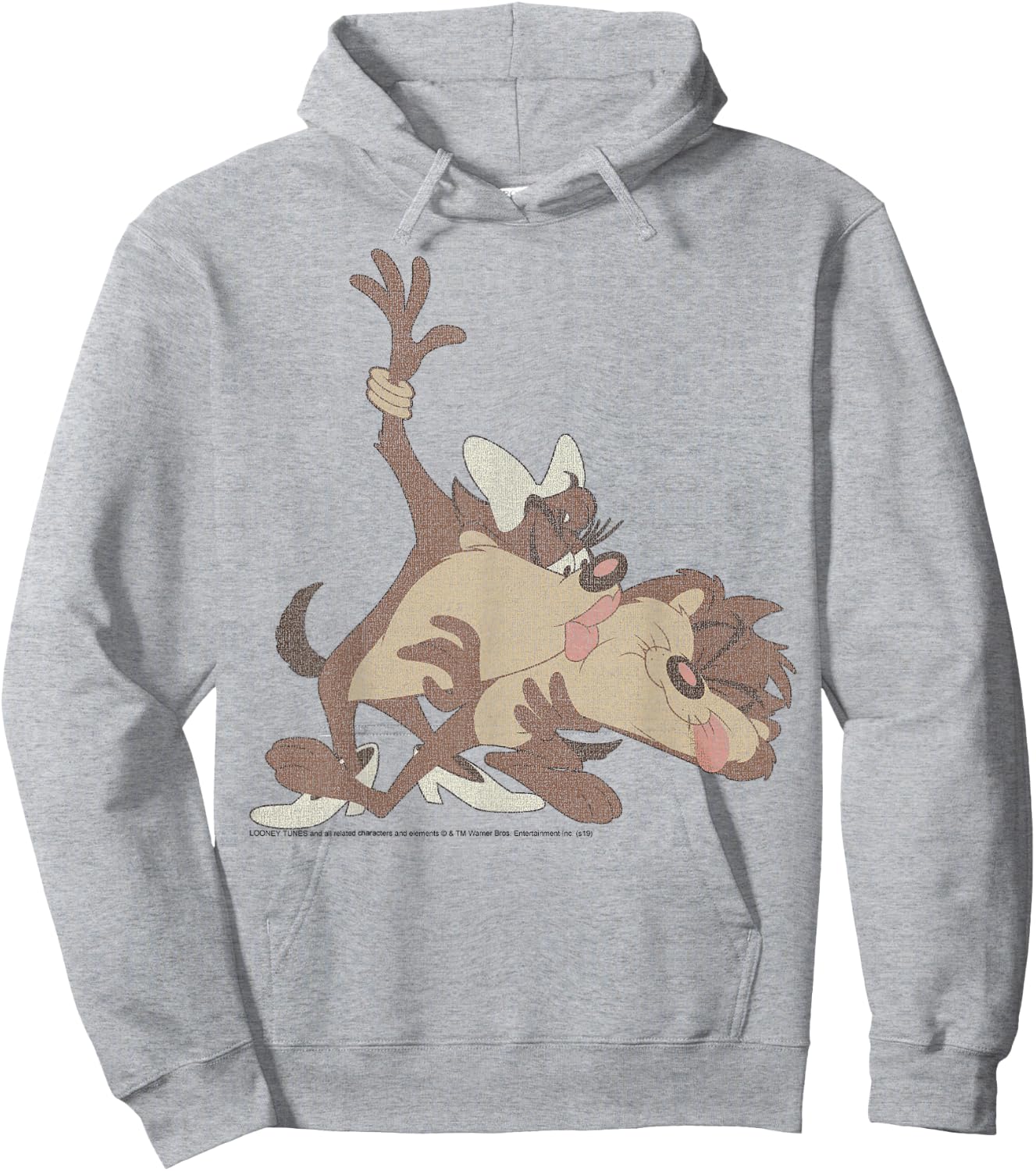 Looney Tunes Taz Kiss Portrait Hoodie - Hoodie | Ash