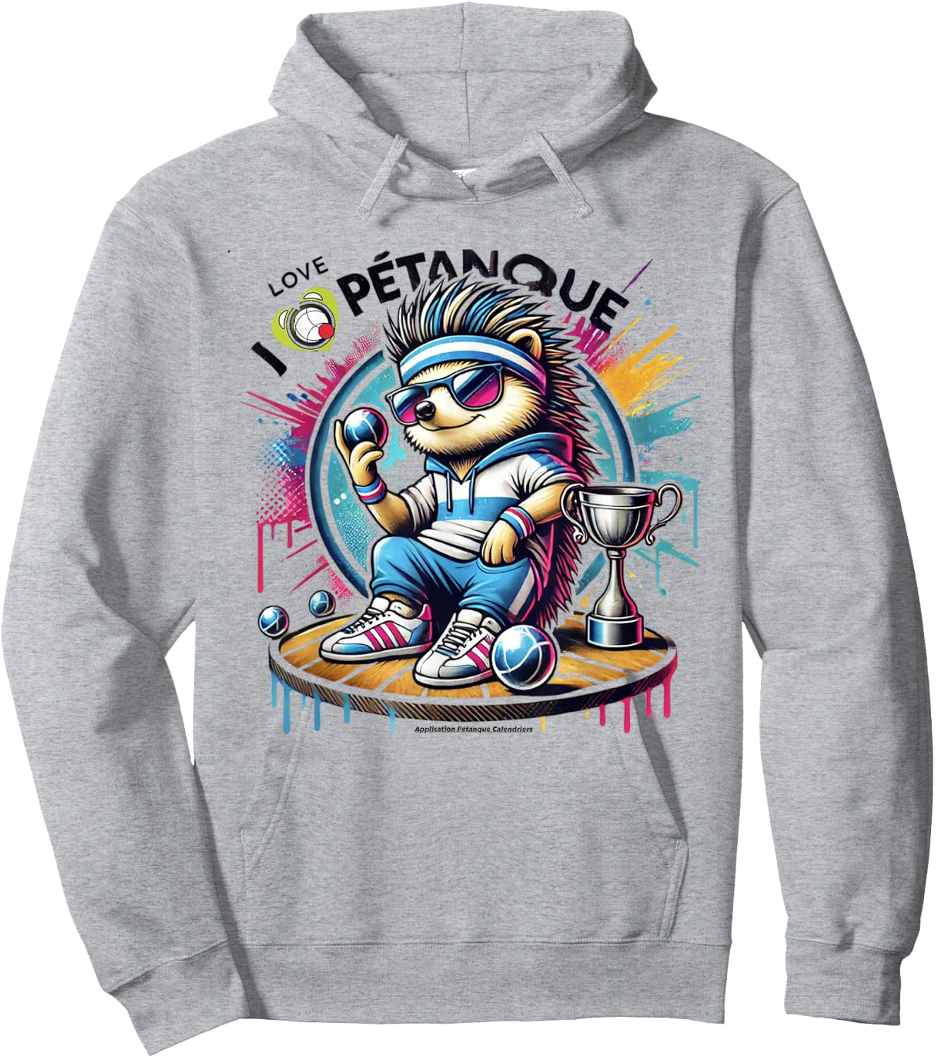 I Love Petanque - Graffiti Style , white, S Hoodie - Hoodie | Ash