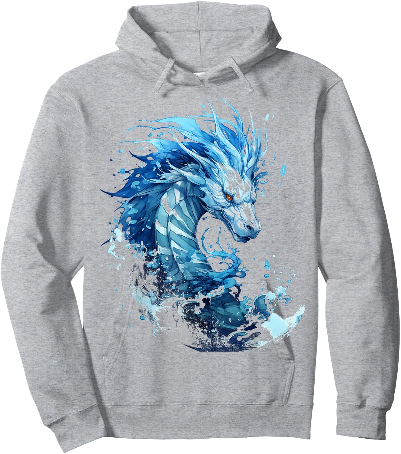 Abstract Dragon Pattern Painting Illustration Animal Dragon , white, S Hoodie - Hoodie | Ash