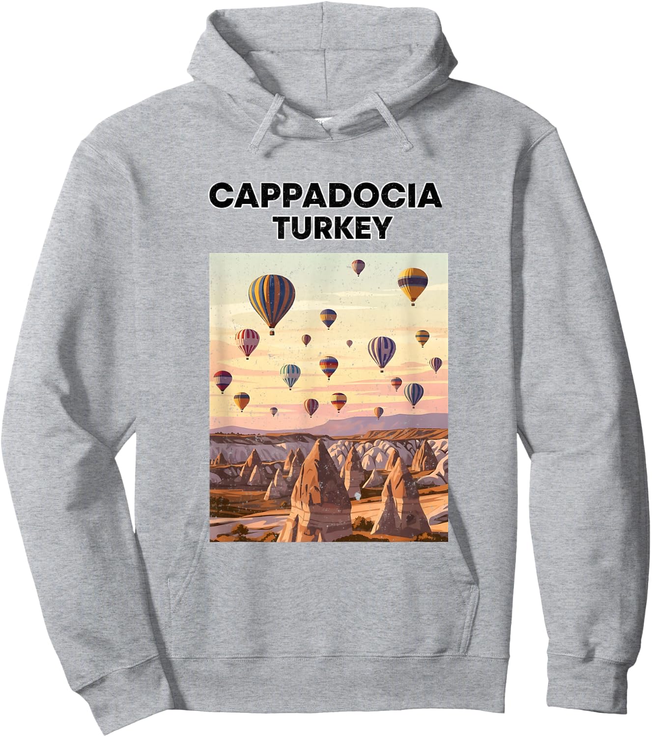 Montgolfière Turquie Cappadoce Hoodie - Hoodie | Ash
