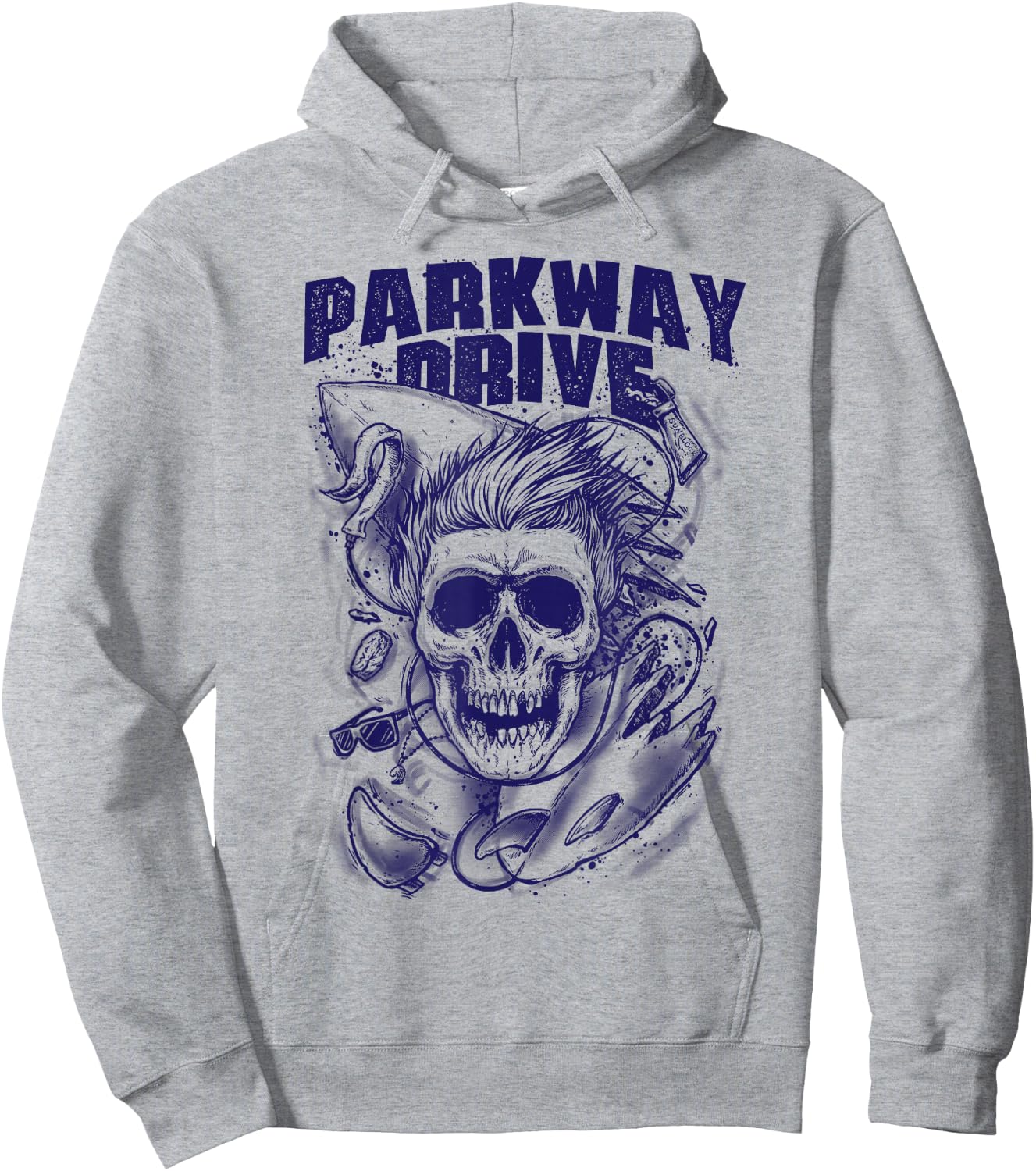 Parkway Drive - Official Merchandise - Surfer Skull - White Hoodie - Hoodie | Ash