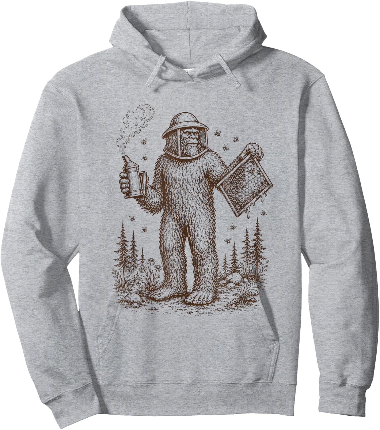 Bigfoot Beekeeper Beekeeping Sasquatch Apiarist Honey Lover Hoodie - Hoodie | Ash