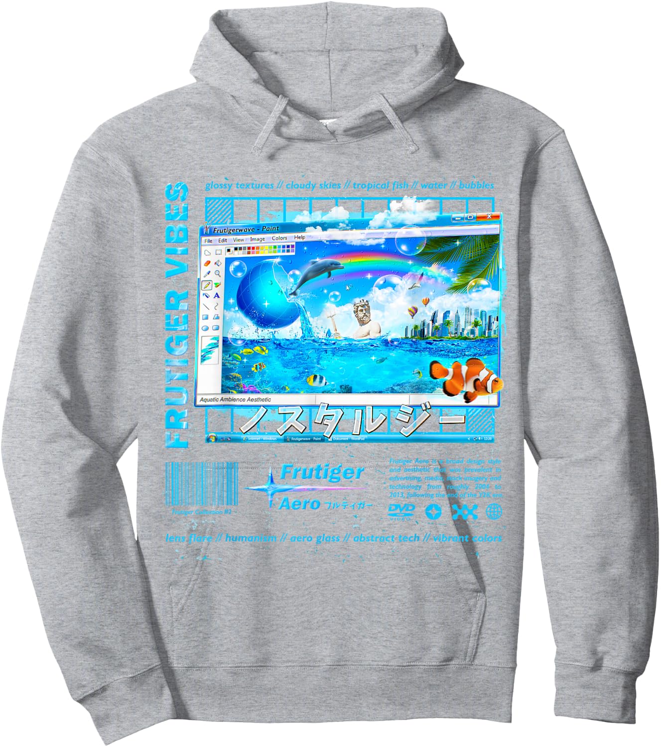 Frutiger Aero Fashion Collection - Frutiger Vibes , white, S Hoodie - Hoodie | Ash