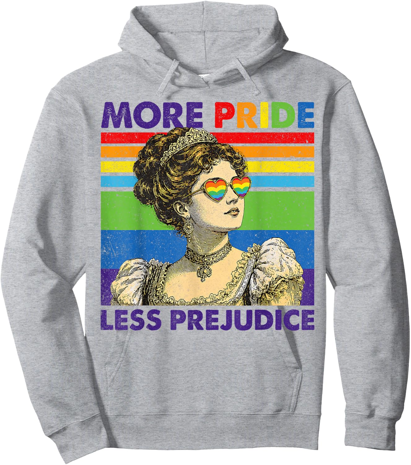 More Pride Less Prejudice Pride Month LGBTQ Hoodie - Hoodie | Ash