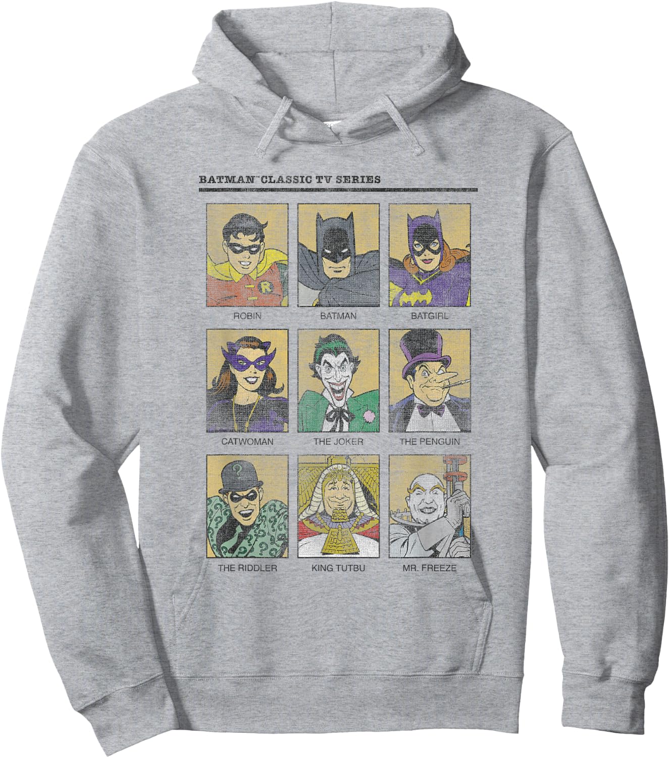 Batman Vintage 60's Heroes & Villains Comic Yearbook Hoodie - Hoodie | Ash