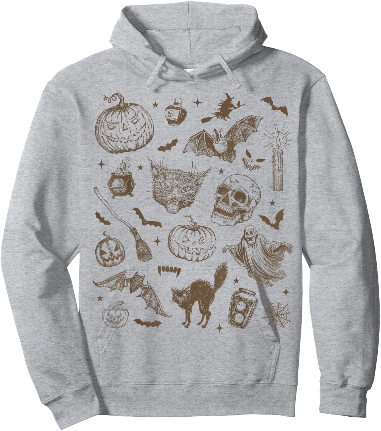 Halloween Vintage 90s Witchy Aesthetic Cute Retro Graphic Hoodie - Hoodie | Ash