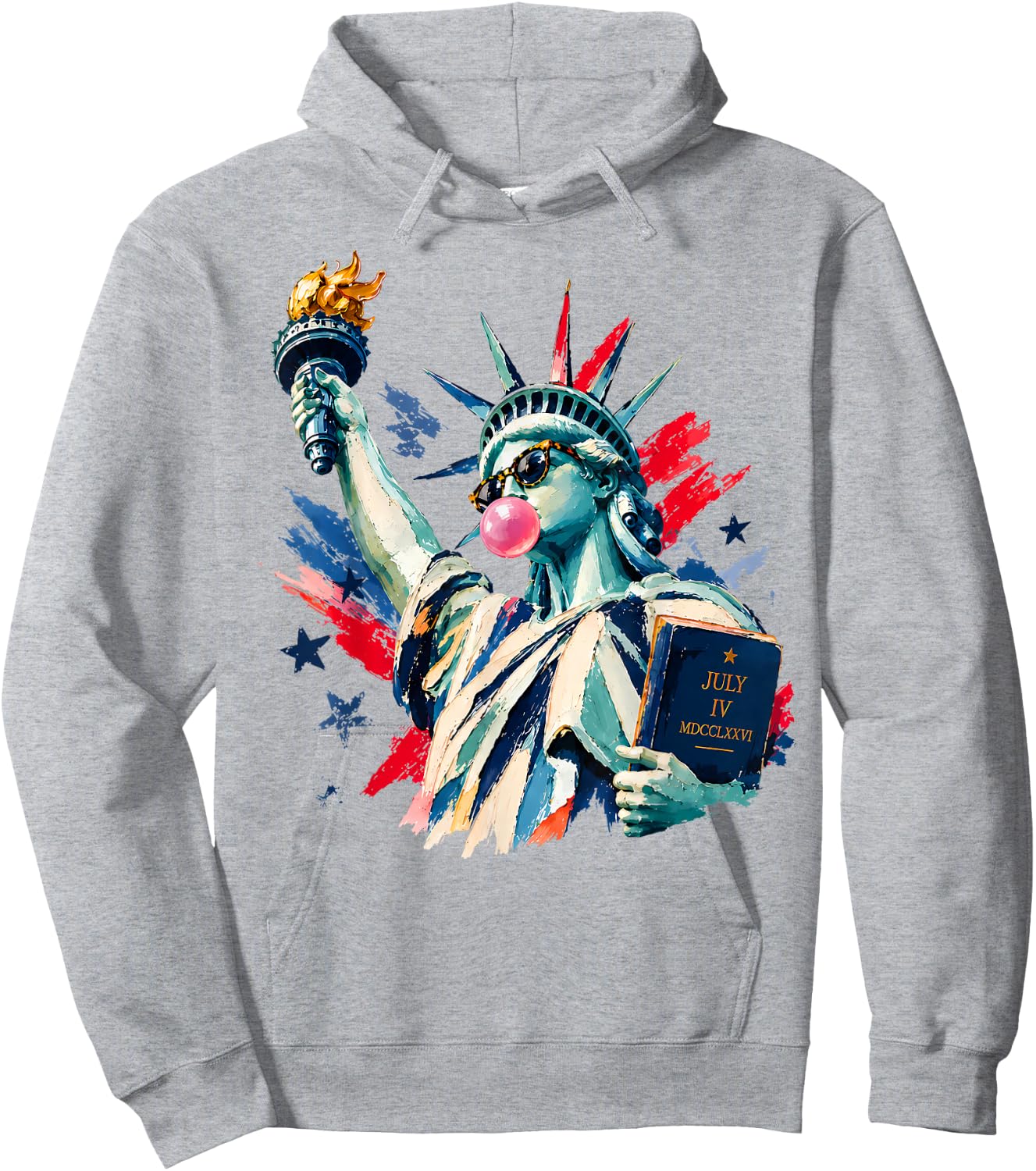 250 Years America Statue of Liberty 4th of July USA Vintage Hoodie - Hoodie | Ash