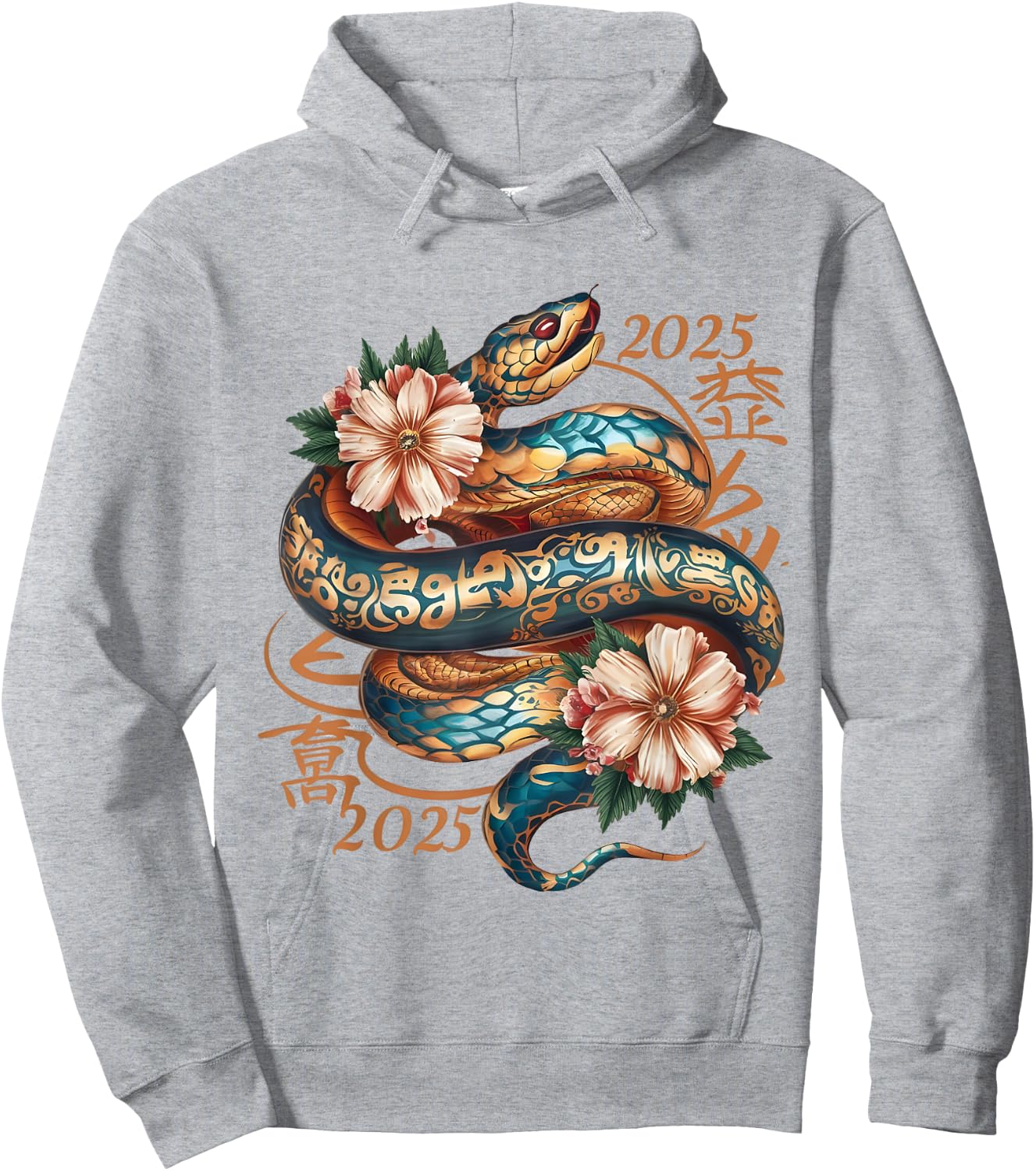 Chinese New Year Snake Lunar New Year 2025 Year of the Snake , Small, Blue Hoodie - Hoodie | Ash