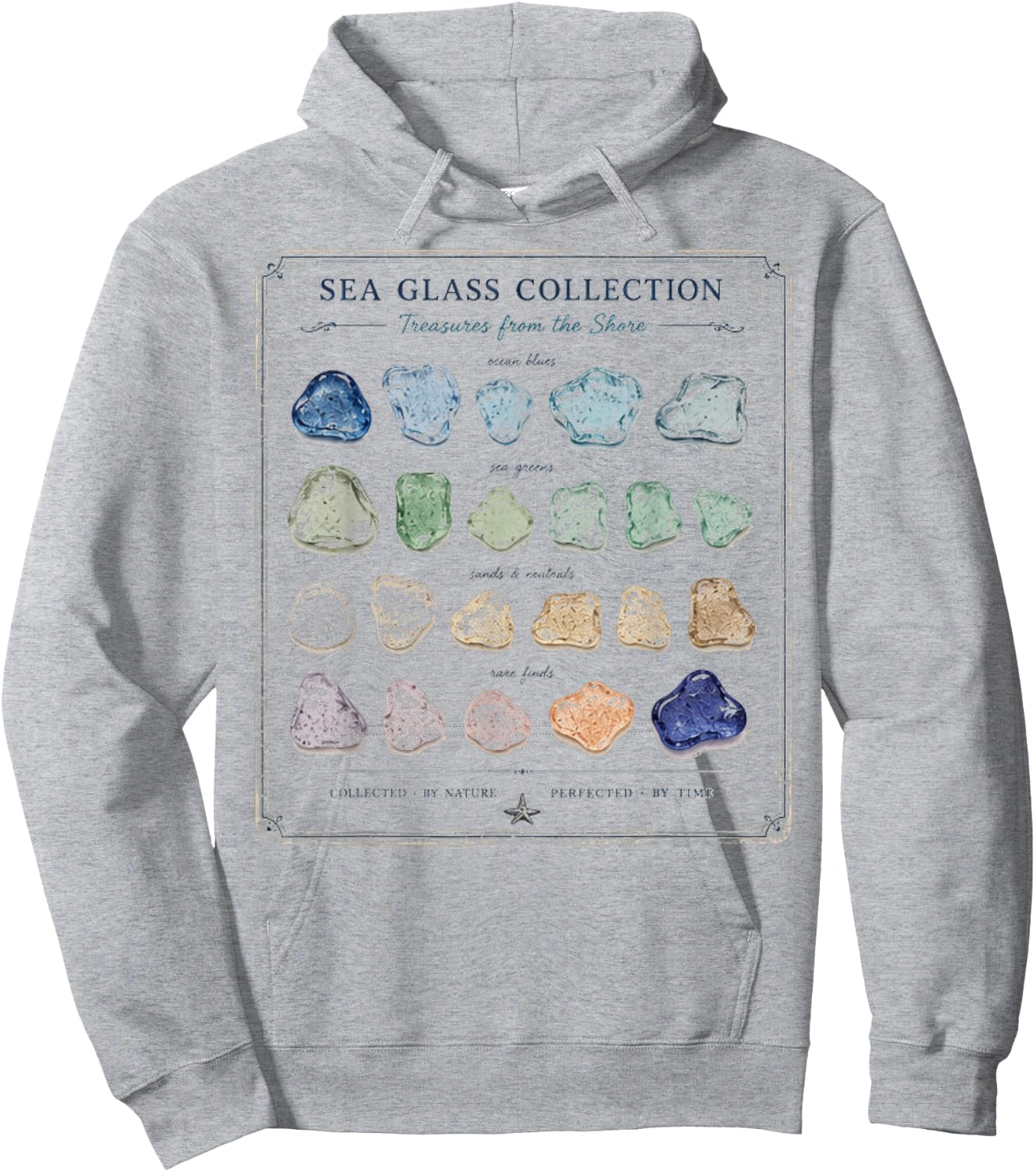 Sea Glass Collection Vintage Beach Treasure Hoodie - Hoodie | Ash