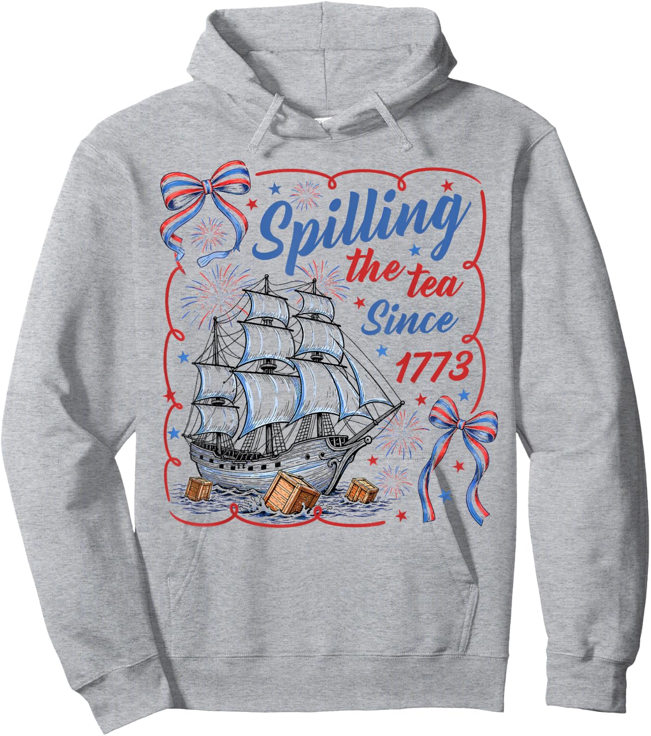 Spilling The Tea Since 1773 Vintage US History Teacher Hoodie - Hoodie | Ash
