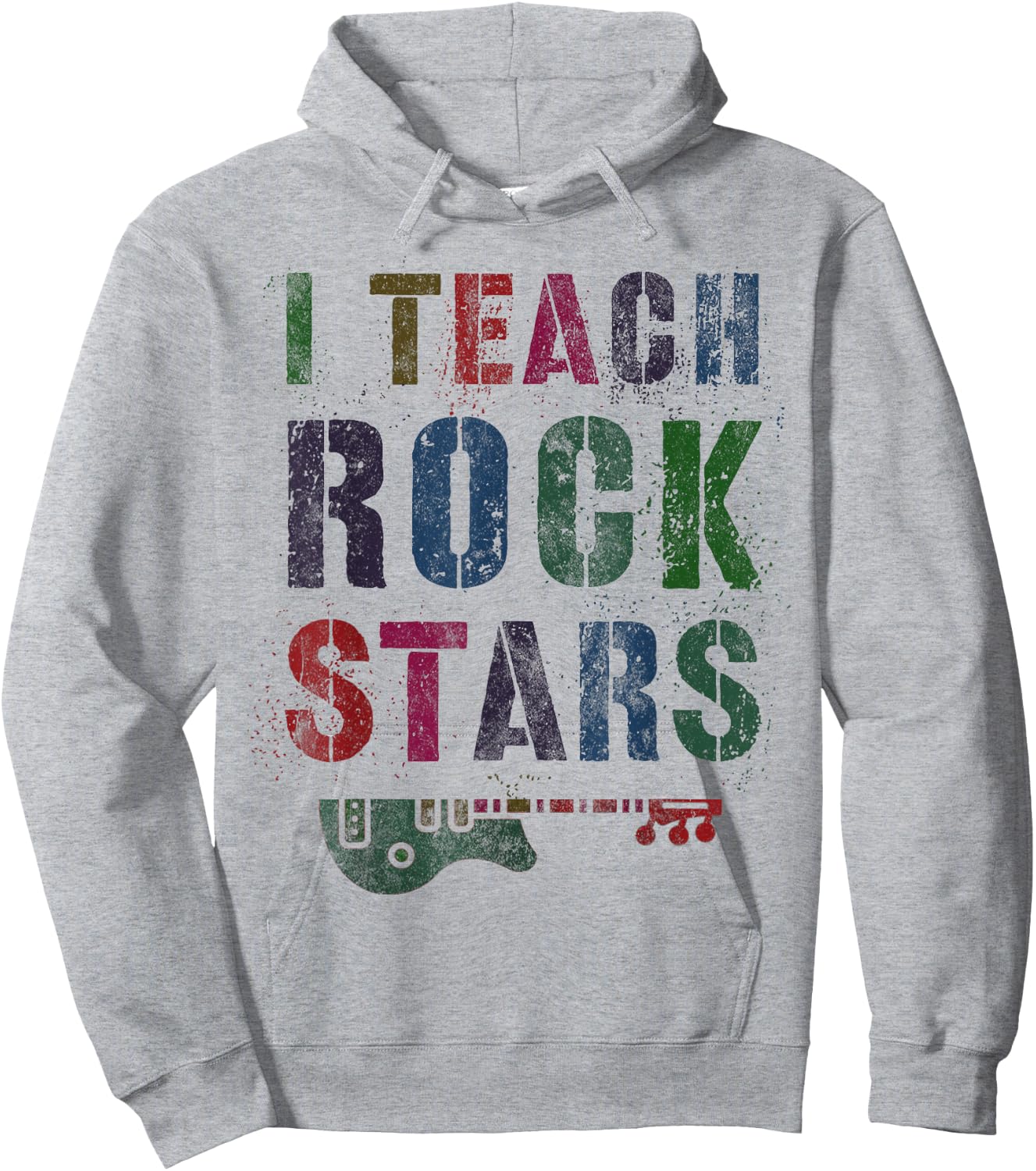 I TEACH ROCKSTARS Teacher 1st 2nd 3rd Grade Educational Band Hoodie - Hoodie | Ash