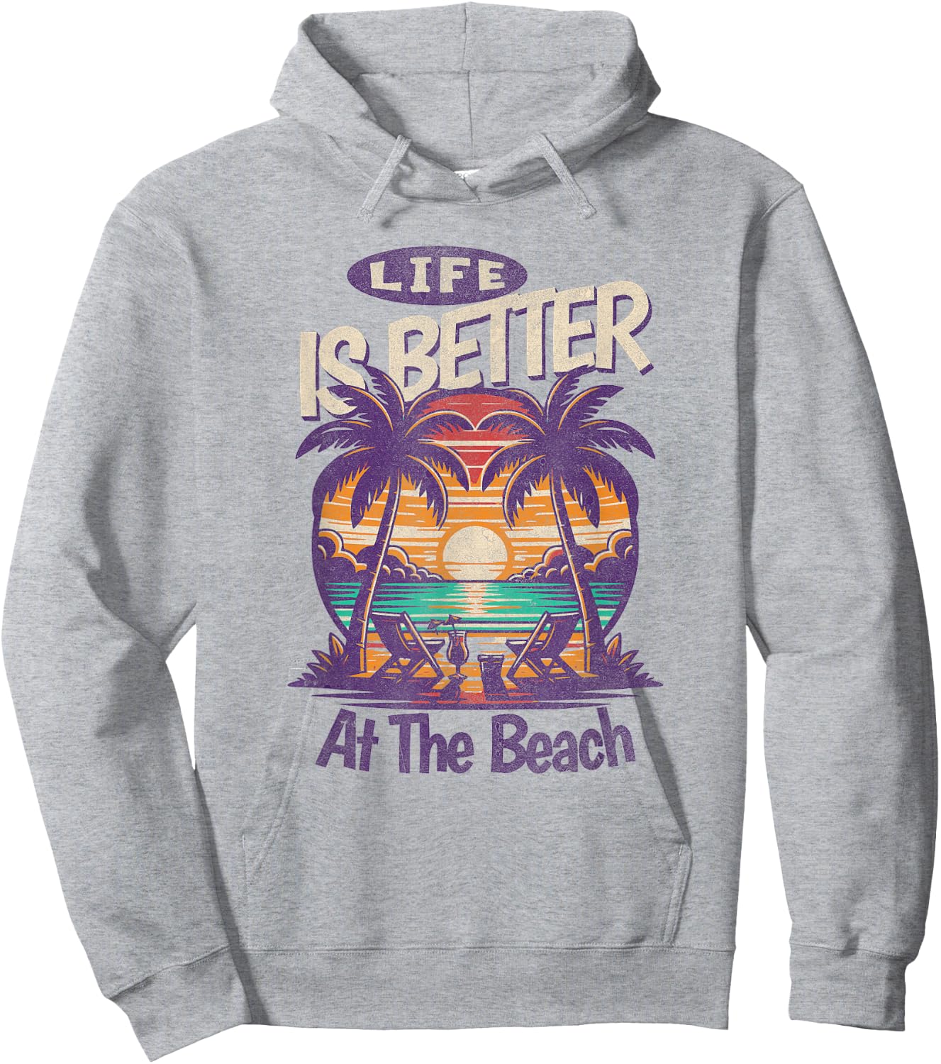 Life Is better At The Beach, Tropical Hoodie - Hoodie | Ash