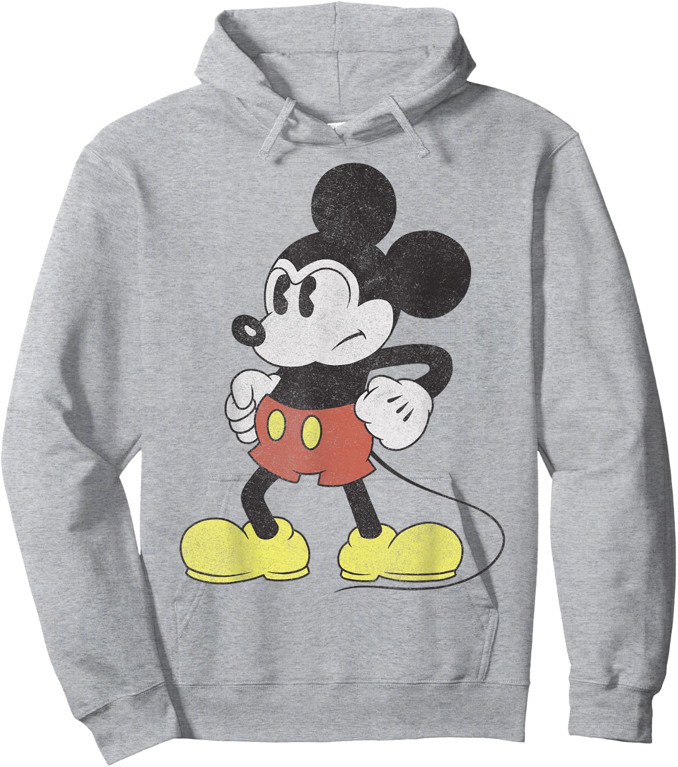 Disney Mickey And Friends Mickey Mouse Retro Grumpy Hoodie - Hoodie | Ash