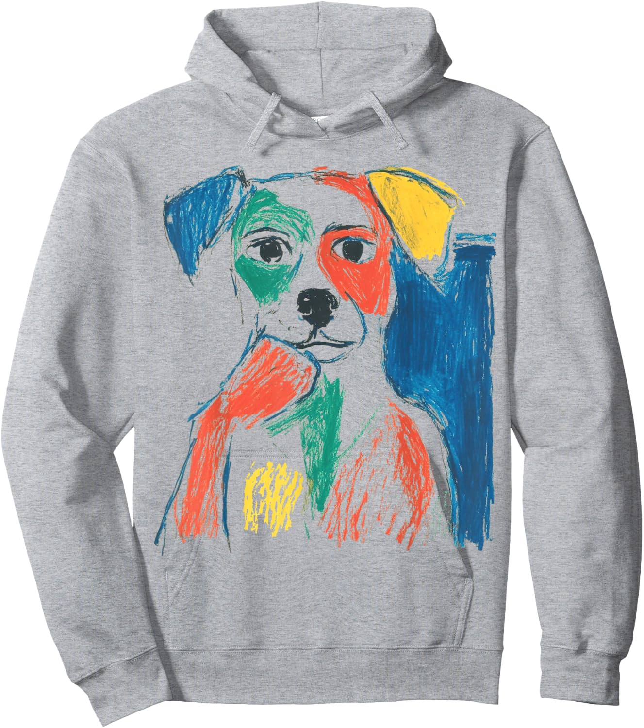 Colorful Abstract Graffiti Doodle Pop Art Dog Graphic Hoodie - Hoodie | Ash