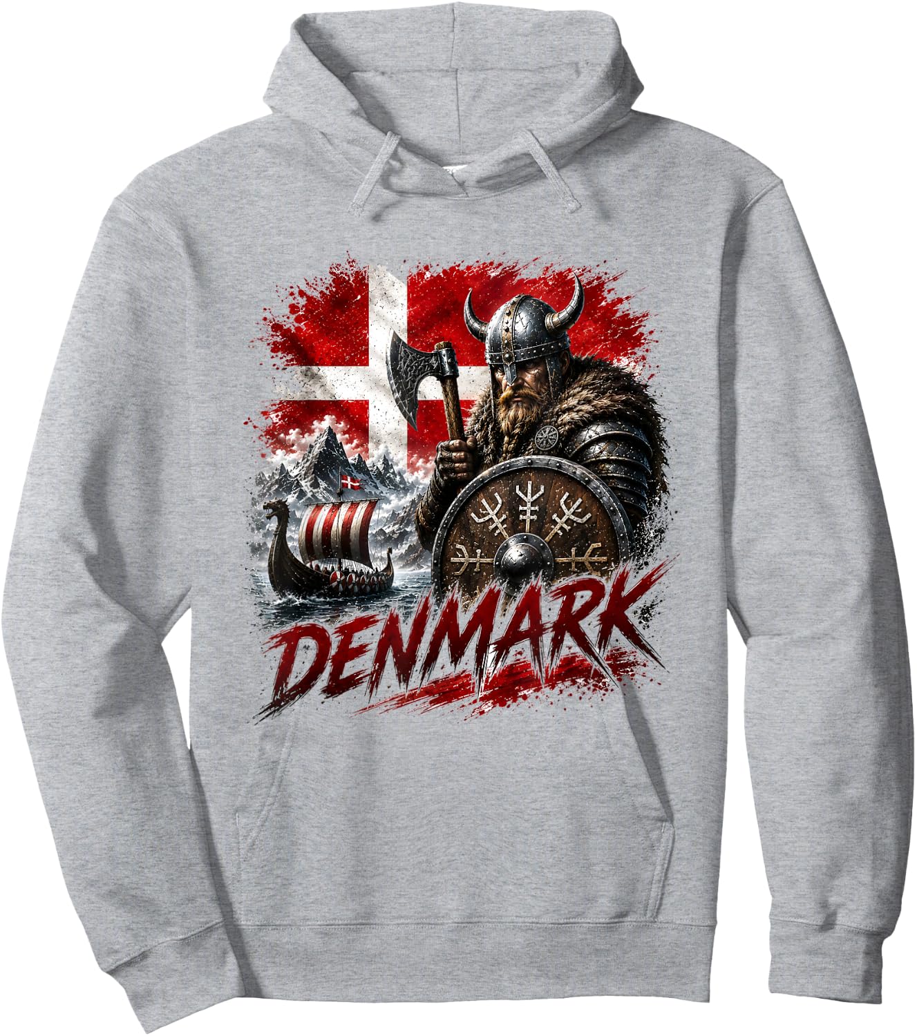 Denmark Flag Shirt, Denmark t Shirt, Denmark , Denmark Hoodie - Hoodie | Ash