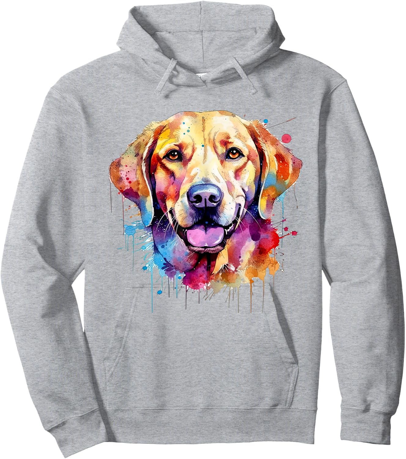 Yellow Labrador Dog Graphic Hoodie - Hoodie | Ash