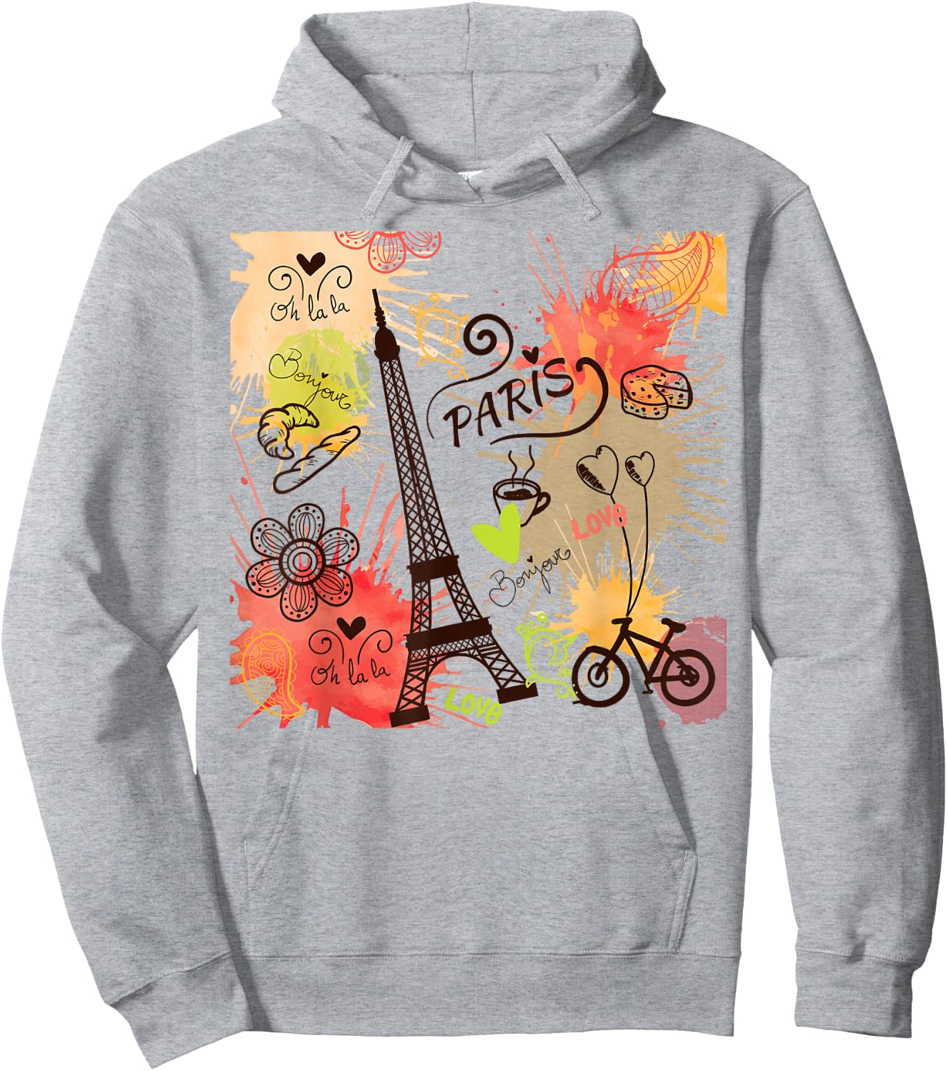 Paris Eiffel Tower France French Souvenir French Hoodie - Hoodie | Ash