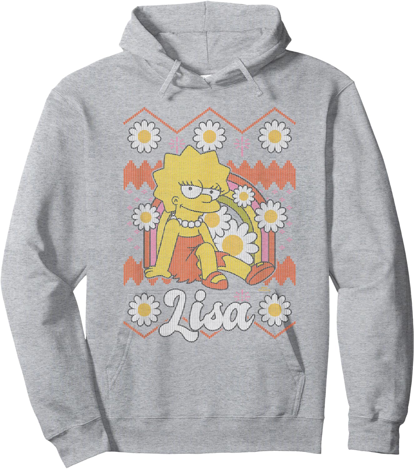 The Simpsons Lisa Flowers Centered Design Hoodie - Hoodie | Ash