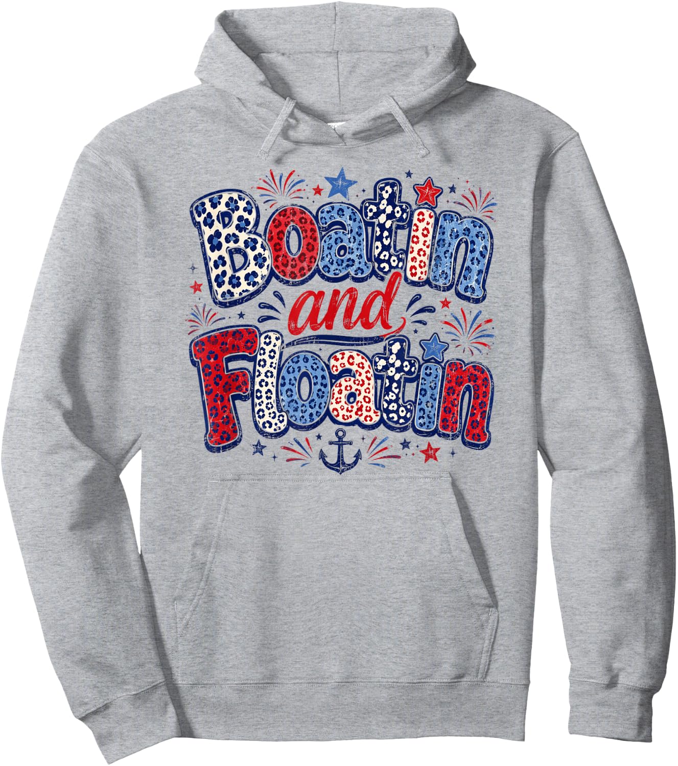Patriotic Boatin and Floatin Summer Boat Lake Life Hoodie - Hoodie | Ash