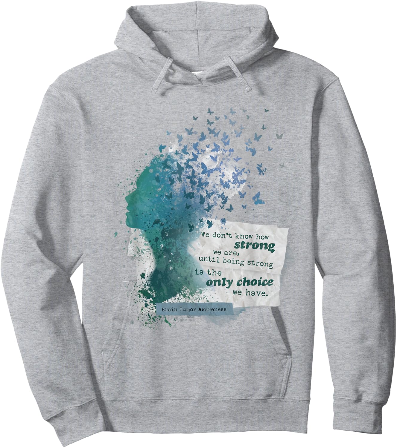 Brain Tumor Awareness Wear Gray in May Strong Warrior Cancer Hoodie - Hoodie | Ash