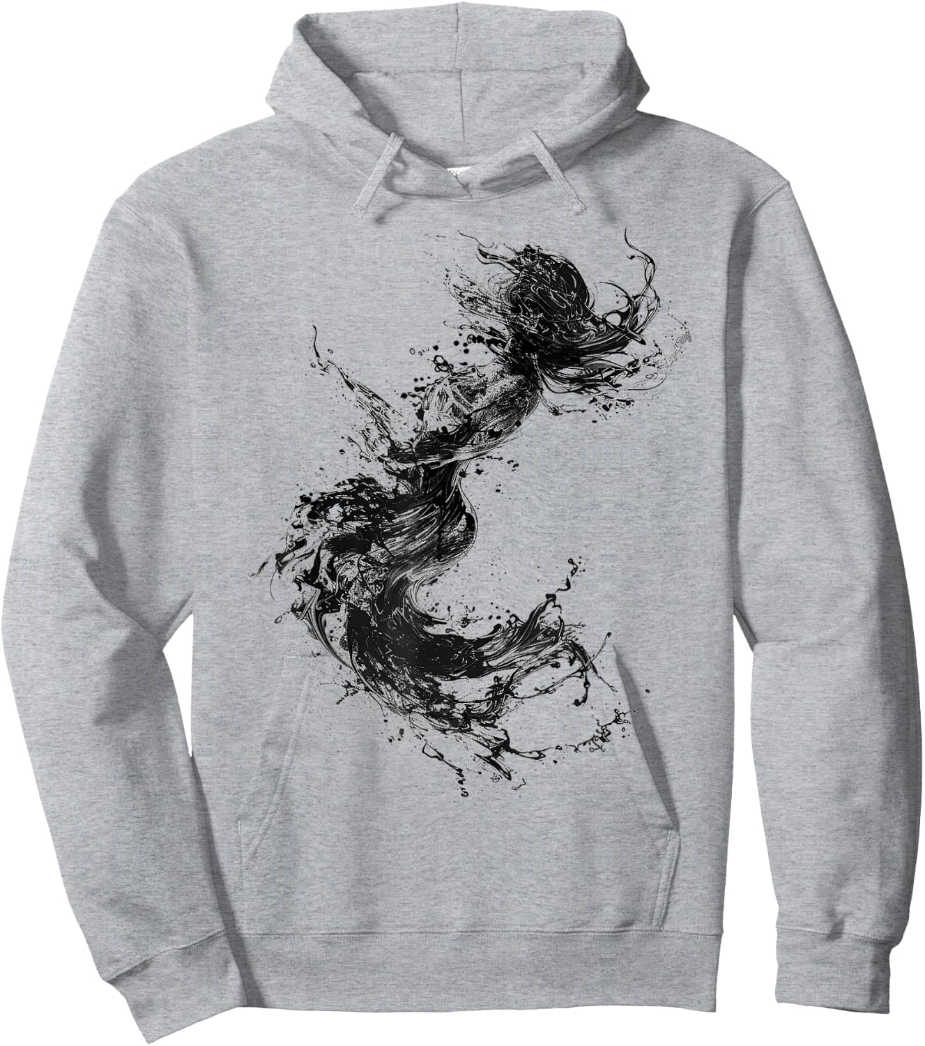 Women Mermaid Drawing Art Graphic Motif Women Hoodie - Hoodie | Ash