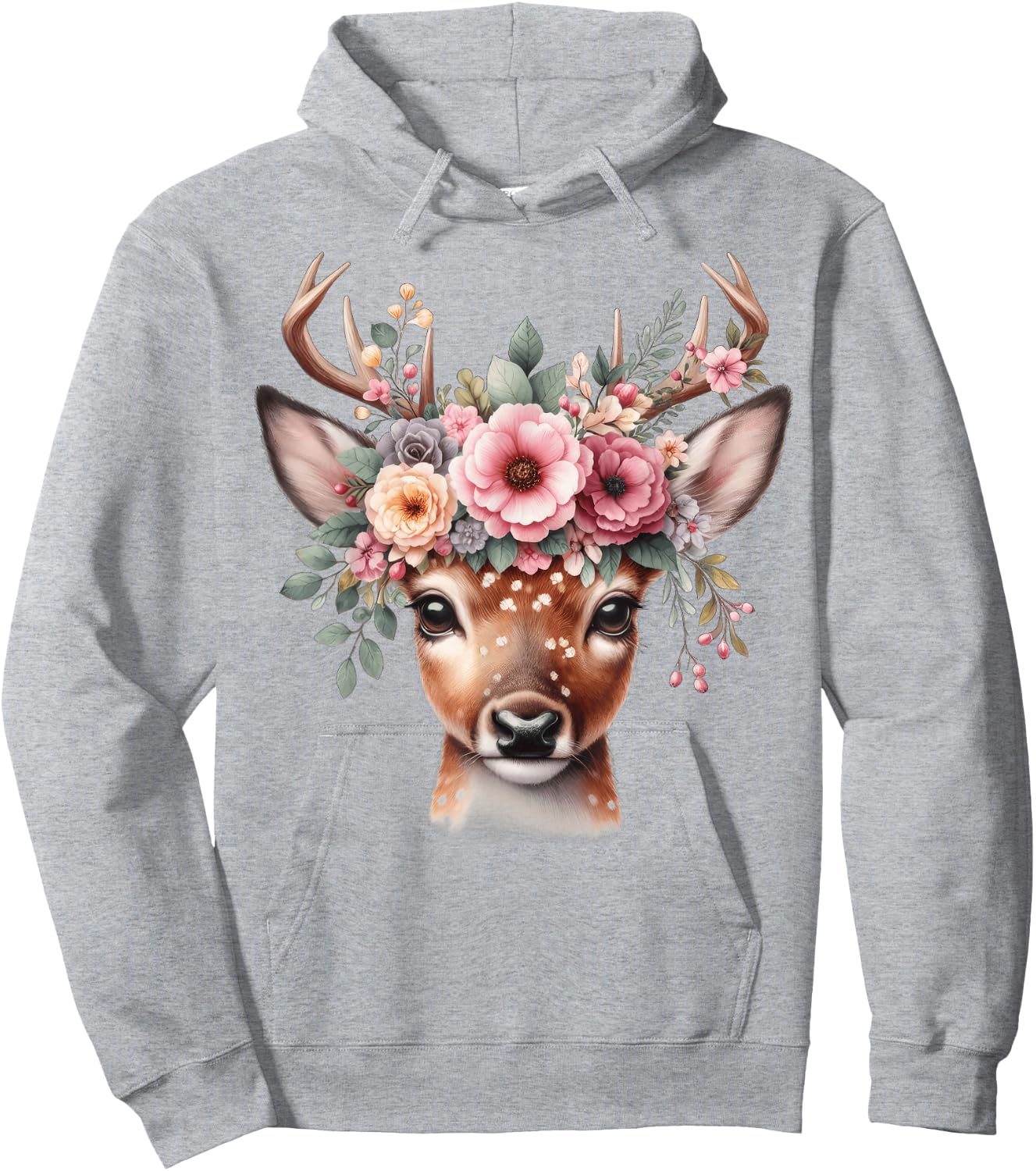 Reh Damen - Reh Kostüm Kinder Carnival Reindeer , White Hoodie - Hoodie | Ash