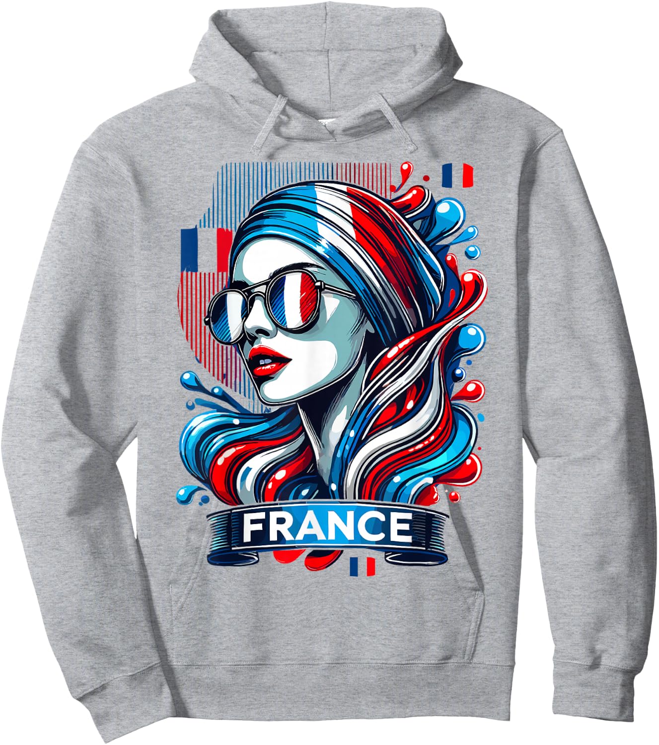 French Flag, French Flag Gift, France Supporter, , white, S Hoodie - Hoodie | Ash
