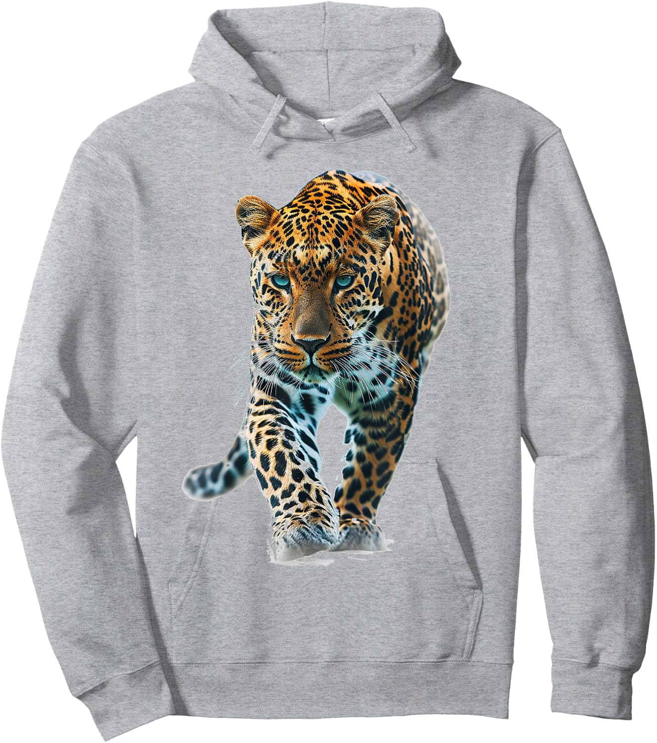 Leopard Animal Print Motif Drawing Portrait Leopard Hoodie - Hoodie | Ash