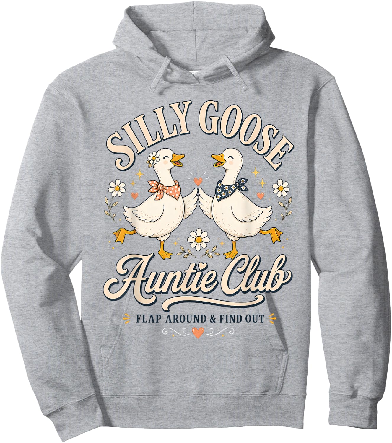 Cute Retro Silly Goose Auntie Club Funny Cool Aunt Auntie Hoodie - Hoodie | Ash