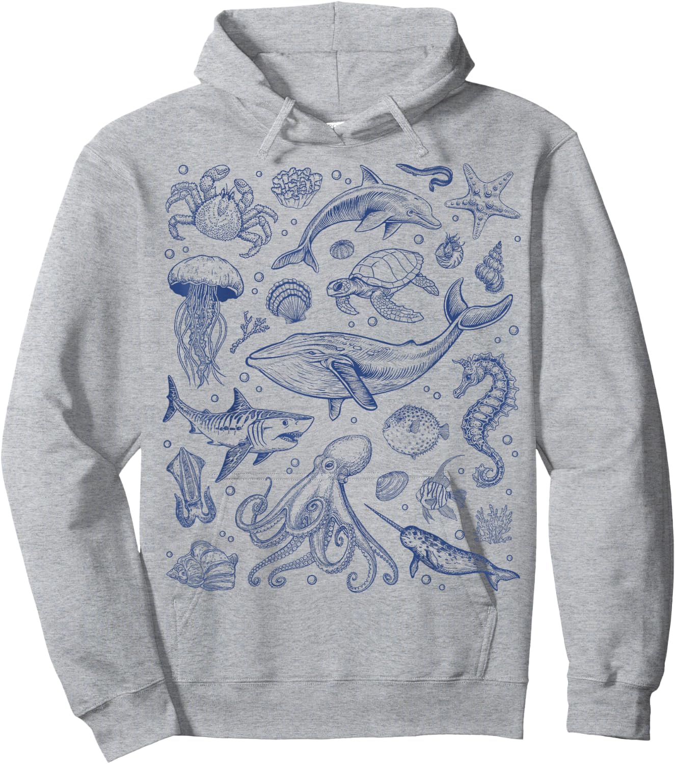 Ocean Life Sea Aesthetic Dolphin Beach 90s Vintage Graphic Hoodie - Hoodie | Ash