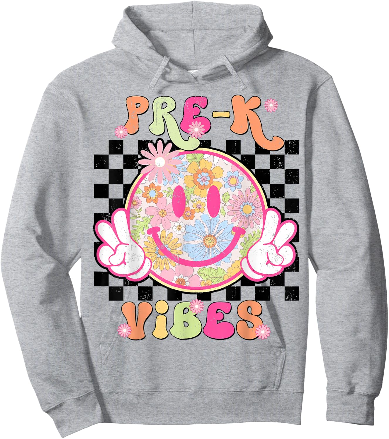 Groovy Prek Pre K Vibes First Day of School Teacher Girls Hoodie - Hoodie | Ash