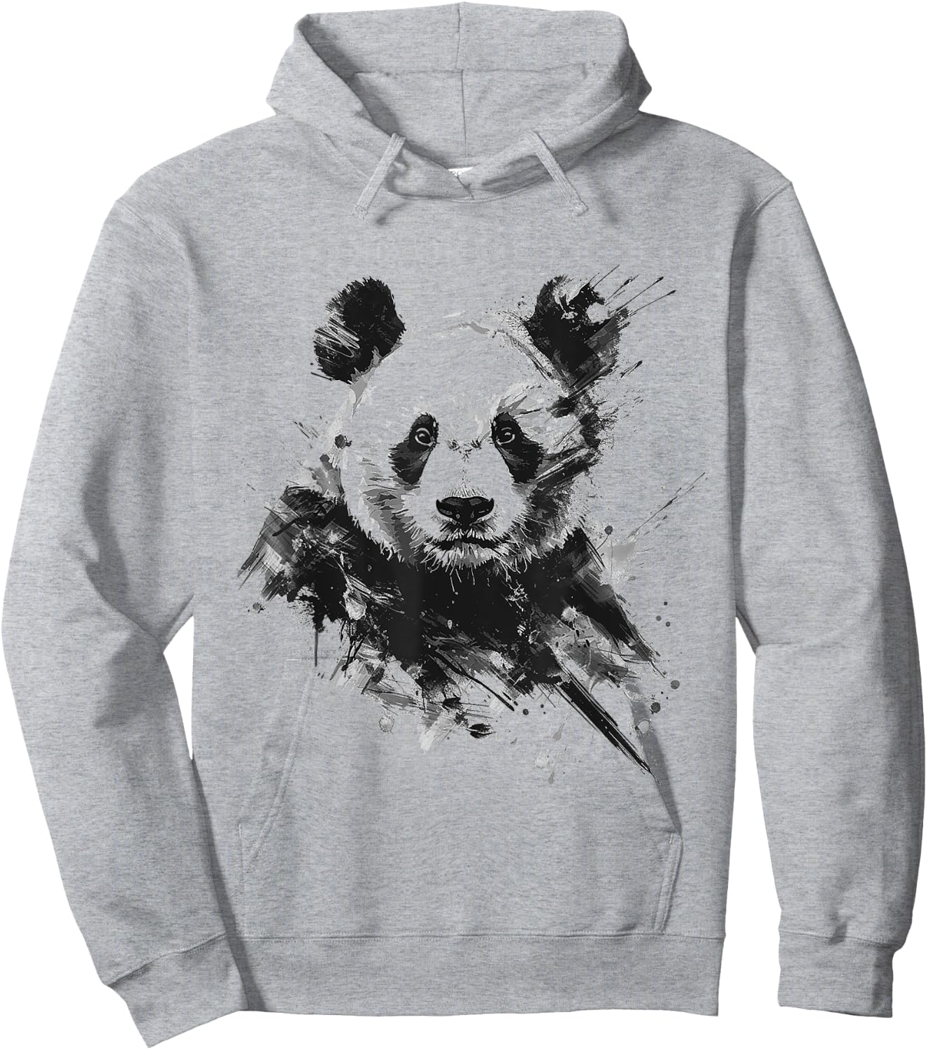 Panda Animal Print Zoo Dessin Illustration Peinture Panda Hoodie - Hoodie | Ash