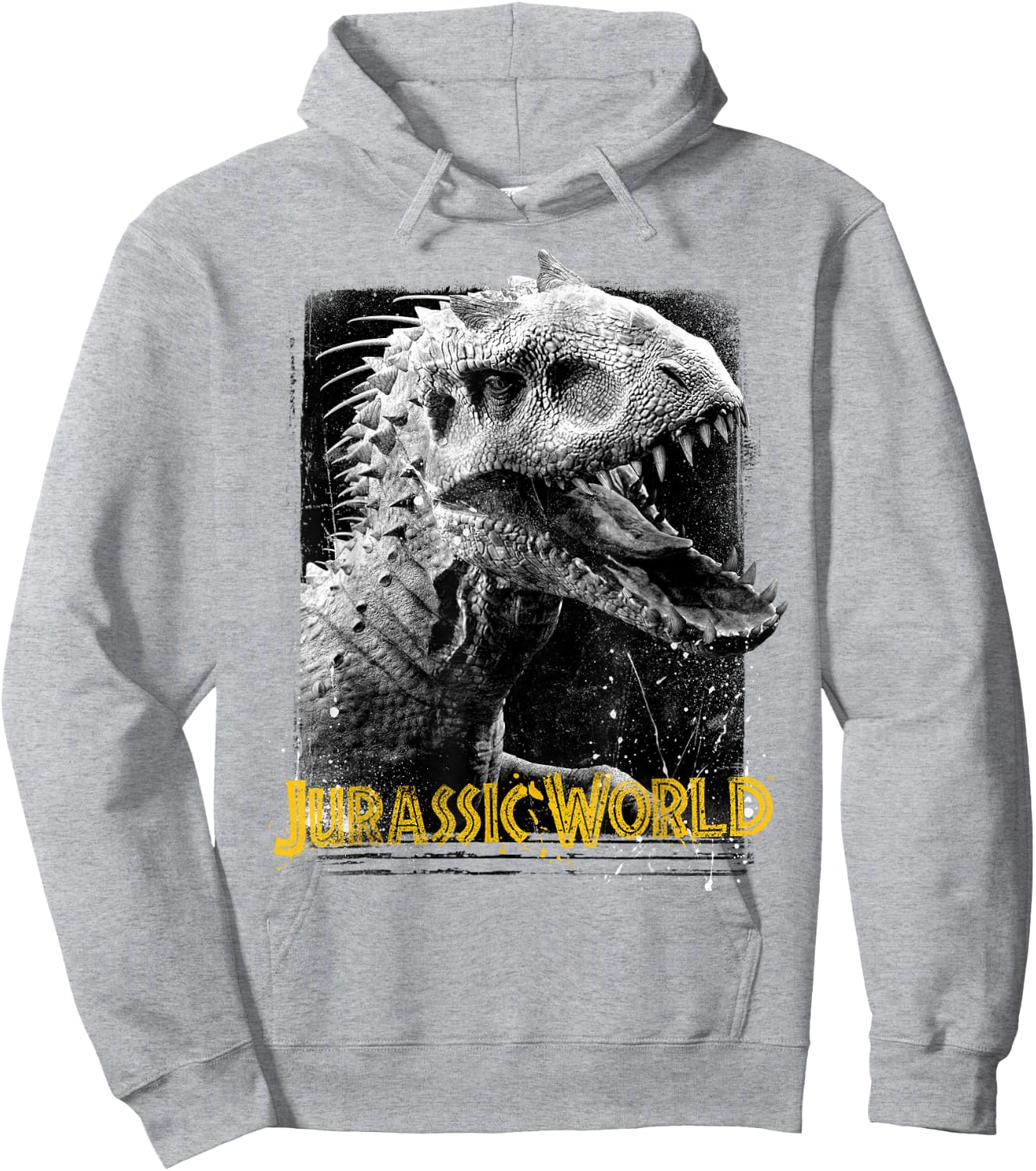 Jurassic World Indominus Rex , Men's Grey Classic Fit Short Sleeve , Size Small Hoodie - Hoodie | Ash