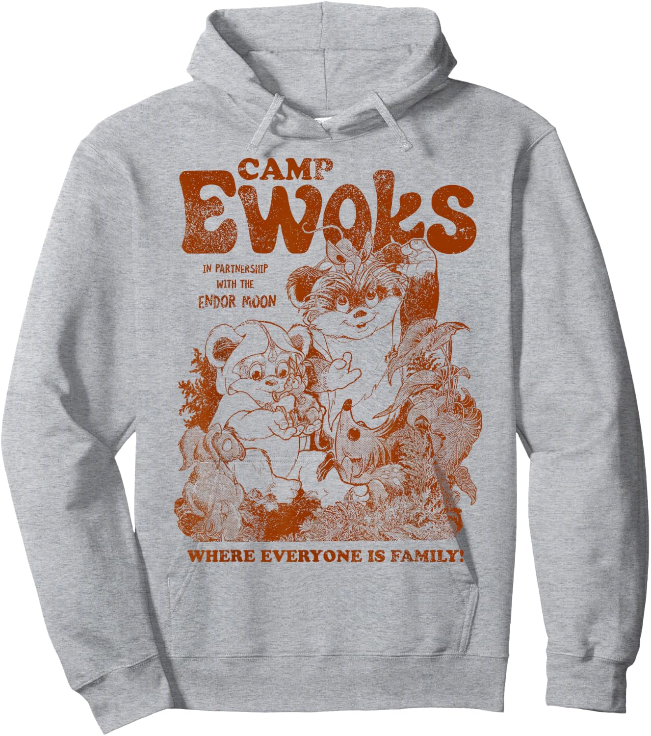 Star Wars Camp Ewoks Wicket Kneesaa Vintage Style Distressed Hoodie - Hoodie | Ash