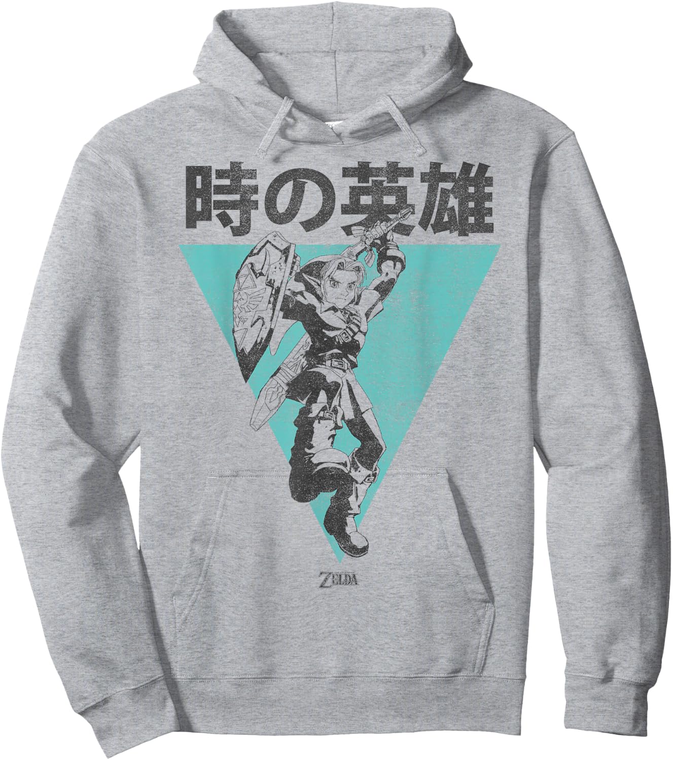 Nintendo Legend Of Zelda Link Kanji Triangle Poster Hoodie - Hoodie | Ash