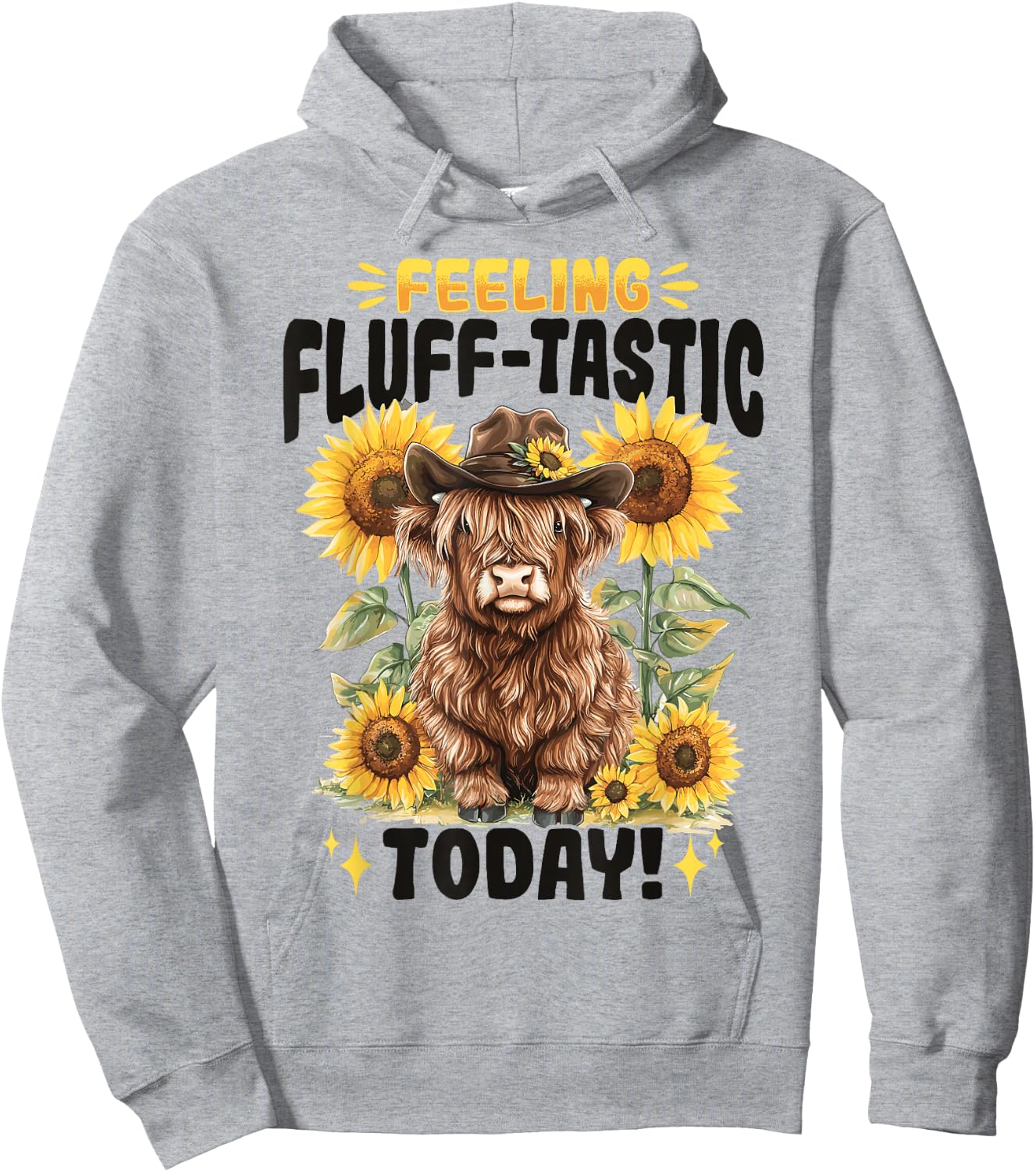Scottish Highland Cow Feeling Fluff-tastic today! Hoodie - Hoodie | Ash