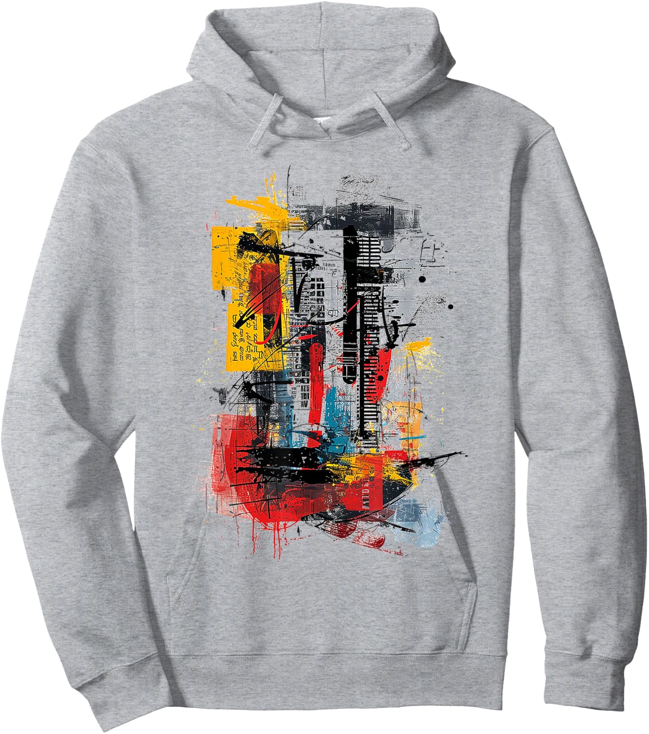 Abstract Art Pattern Drawing Illustration Painting , white, S Hoodie - Hoodie | Ash