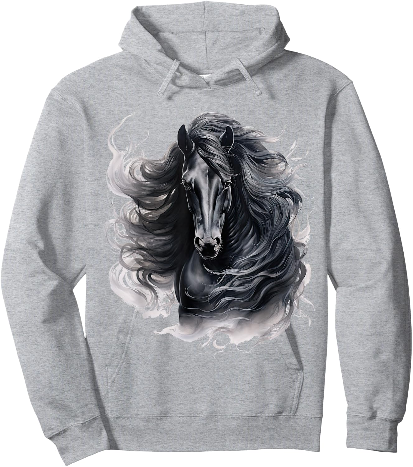 Horse Black Pony running Horses Horselover Hoodie - Hoodie | Ash