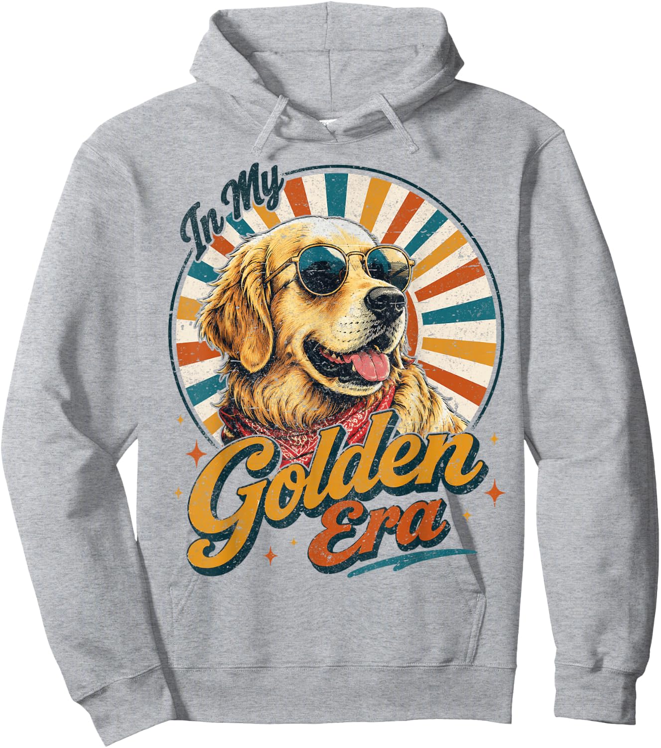 Golden Retriever in My Golden Era Retro Vintage Dog Lover Hoodie - Hoodie | Ash