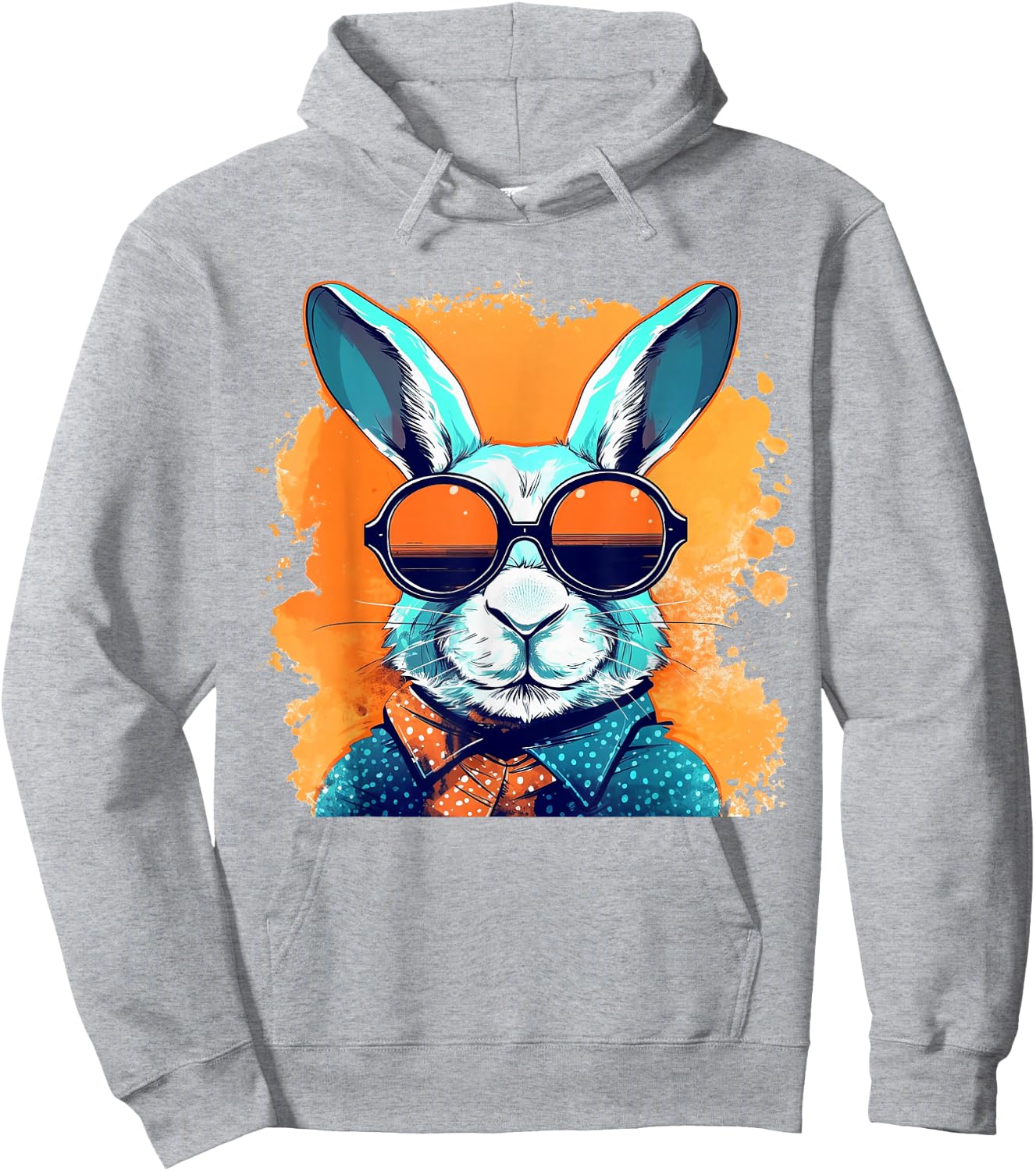 Cool Bunny Face With Sunglasses Easter Day Boys Men Kids Hoodie - Hoodie | Ash