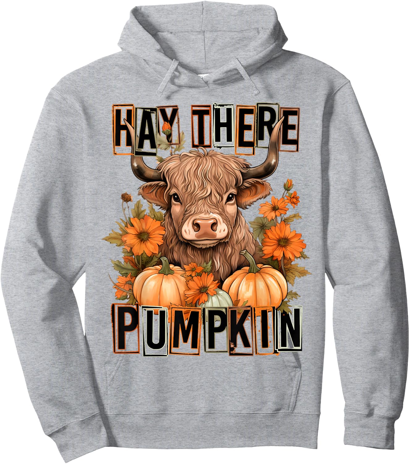 Hey There Pumpkin Fall Halloween Pumpkin Fall Highland Cow Hoodie - Hoodie | Ash