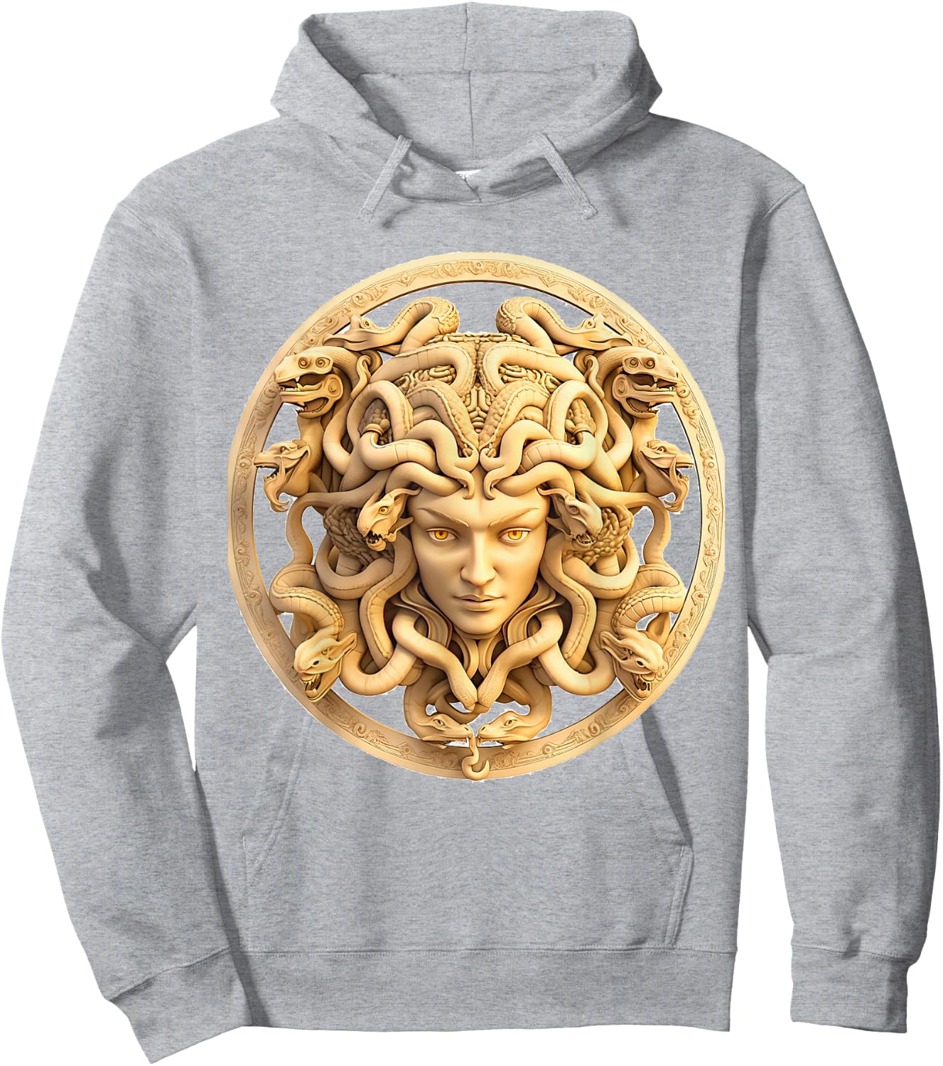 Medusahead Greek Mythology Ancient Snake Hair Hoodie - Hoodie | Ash